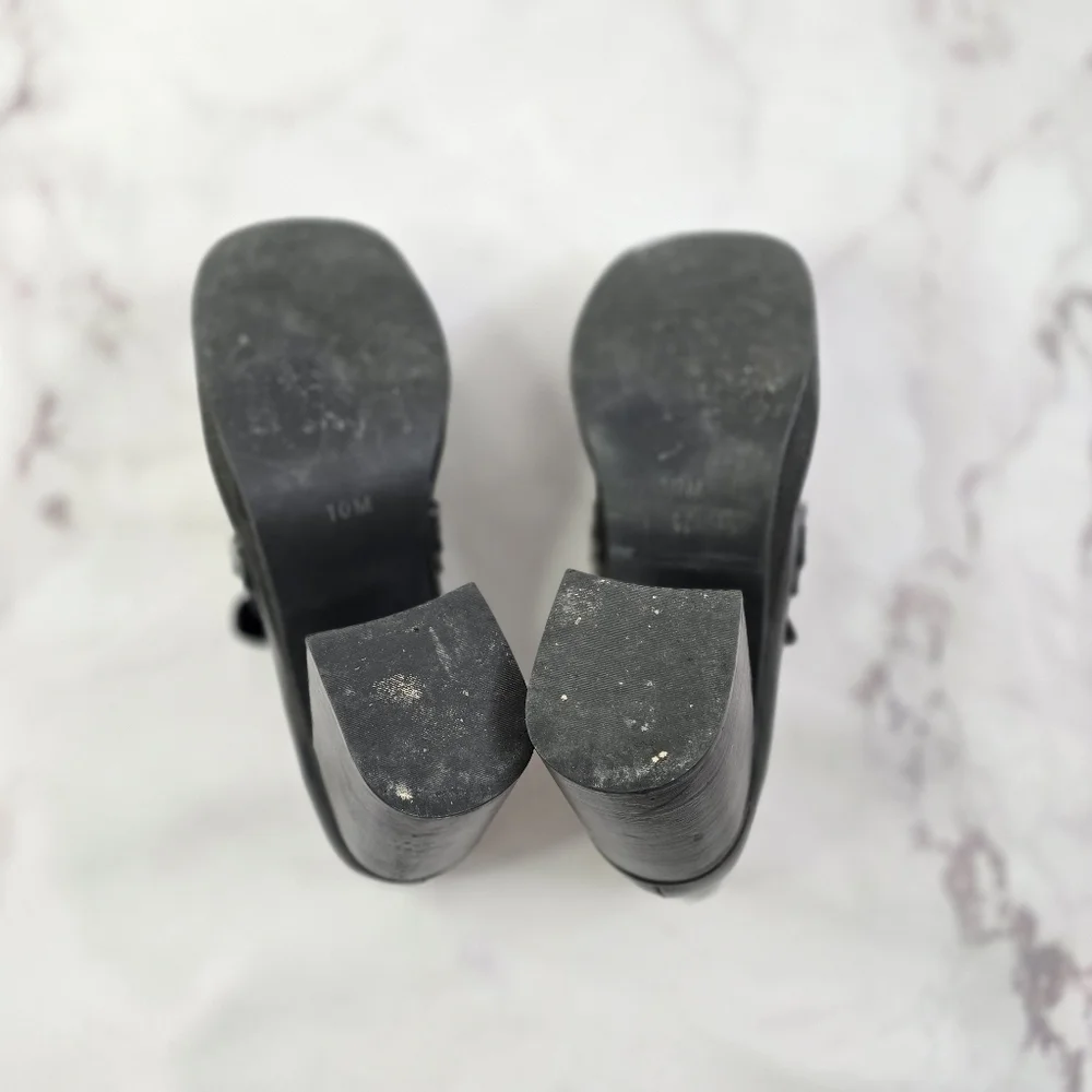 Delias Dolls Kill Loafer Women 10 Black Patent There She Platform Butterfly Shoe - Picture 8 of 11